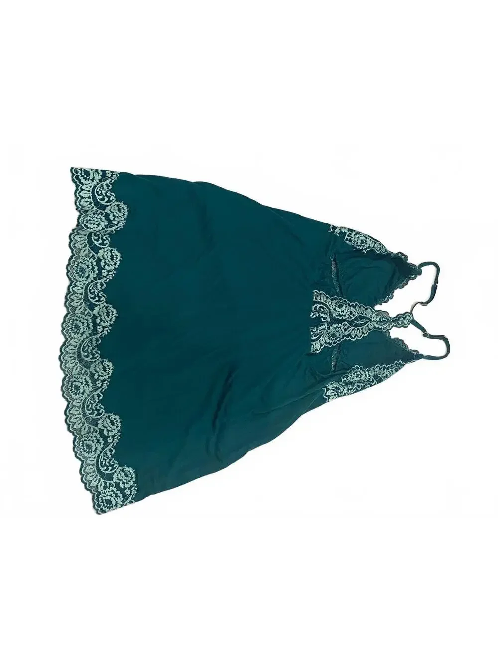 Soma Teal Lace Trim Nightgown Size Large